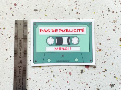 Autocollant Stop pub vintage cassette audio – Image 4