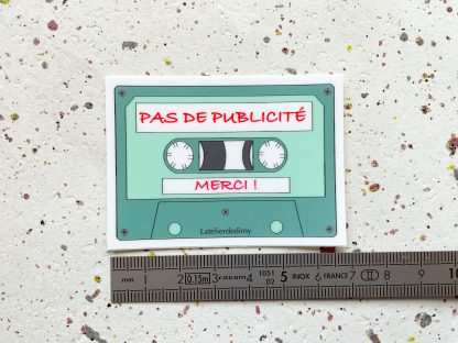 Autocollant Stop pub vintage cassette audio – Image 5