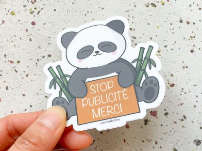 Autocollant Stop Pub panda pour boîte aux lettres – Image 3